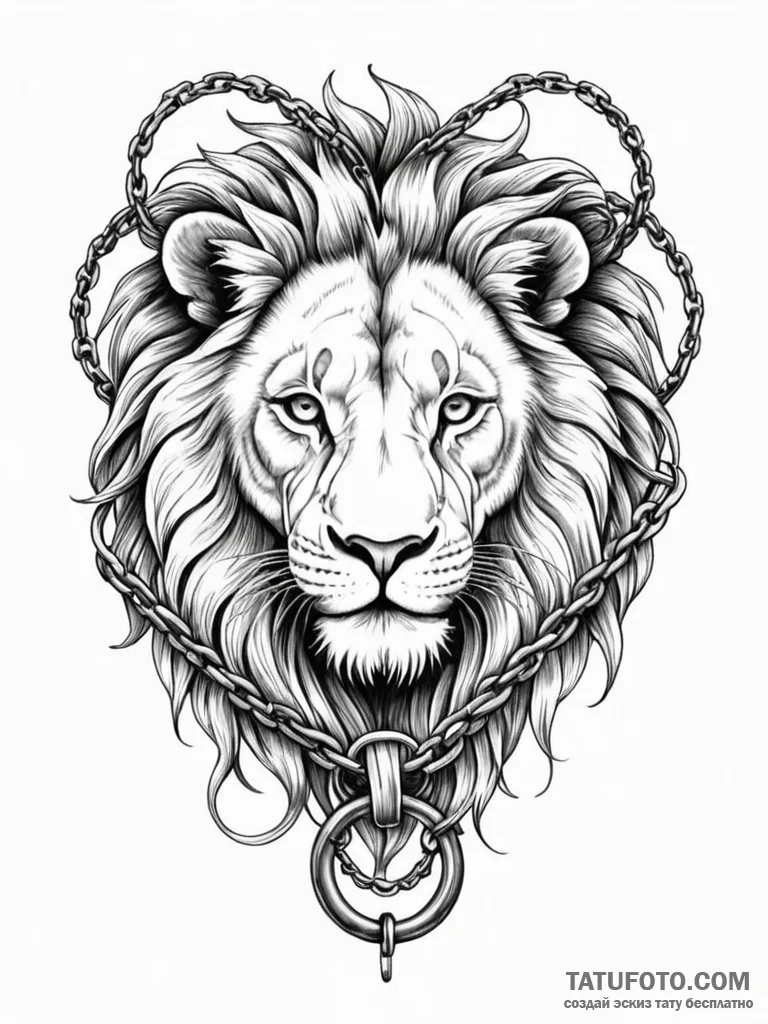 Lion claws bound in chains, artistic tattoo s... - эскиз тату (№1752574355_0, 15.07.2025 10:12) — Tatufoto.com