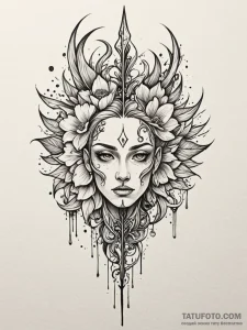Noble blade through spectral bloom, concept a... - эскиз тату (№1752575552_0, 15.07.2025 10:32) — Tatufoto.com