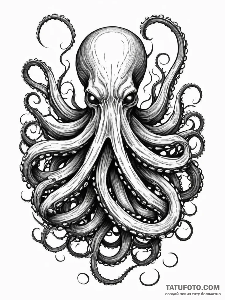 Eldritch horror, a mass of eyes and tentacles... - эскиз тату (№1752576065_0, 15.07.2025 10:41) — Tatufoto.com