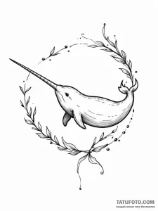 A narwhal - эскиз тату (№1752576408_0, 15.07.2025 10:46) — Tatufoto.com