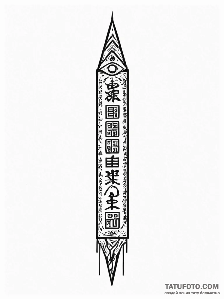 Obelisk covered in both ancient hieroglyphs a... - эскиз тату (№1752576748_0, 15.07.2025 10:52) — Tatufoto.com