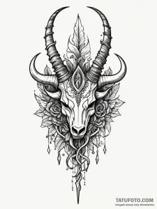 Horned dagger crowned with roots, tattoo line... - эскиз тату (№1752577173_0, 15.07.2025 10:59) — Tatufoto.com