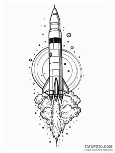 Saturn v rocket during liftoff, stages separa... - эскиз тату (№1752577942_0, 15.07.2025 11:12) — Tatufoto.com
