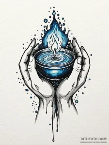 Oracle's hands, cupped and holding a pool of... - эскиз тату (№1752578795_0, 15.07.2025 11:26) — Tatufoto.com