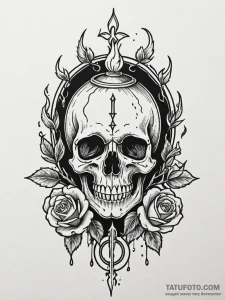 Kettle over ghostly flames, ink illustration... - эскиз тату (№1752579562_0, 15.07.2025 11:39) — Tatufoto.com