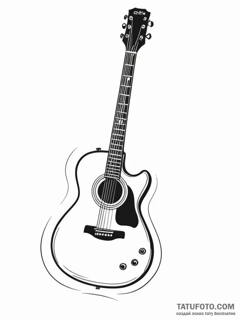 Guitar - эскиз тату (№1752580536_0, 15.07.2025 11:55) — Tatufoto.com