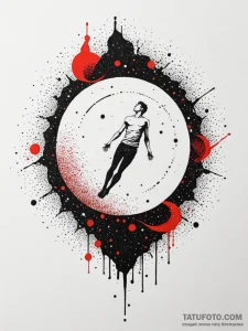 An astral projection of a figure hovering abo... - эскиз тату (№1752580961_0, 15.07.2025 12:02) — Tatufoto.com
