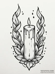 Animated candle with twin flames, tattoo flas... - эскиз тату (№1752581047_0, 15.07.2025 12:04) — Tatufoto.com