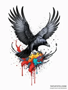 Raven wings devouring light, tattoo sketch de... - эскиз тату (№1752581901_0, 15.07.2025 12:18) — Tatufoto.com