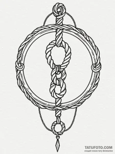Knotted, nautical rope forming a noose, tatto... - эскиз тату (№1752582071_0, 15.07.2025 12:21) — Tatufoto.com