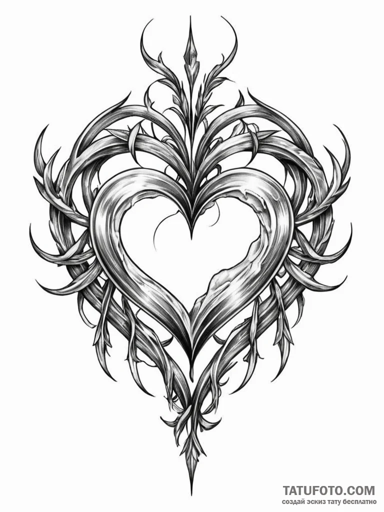Talon piercing frozen heart, artistic tattoo... - эскиз тату (№1752582327_0, 15.07.2025 12:25) — Tatufoto.com
