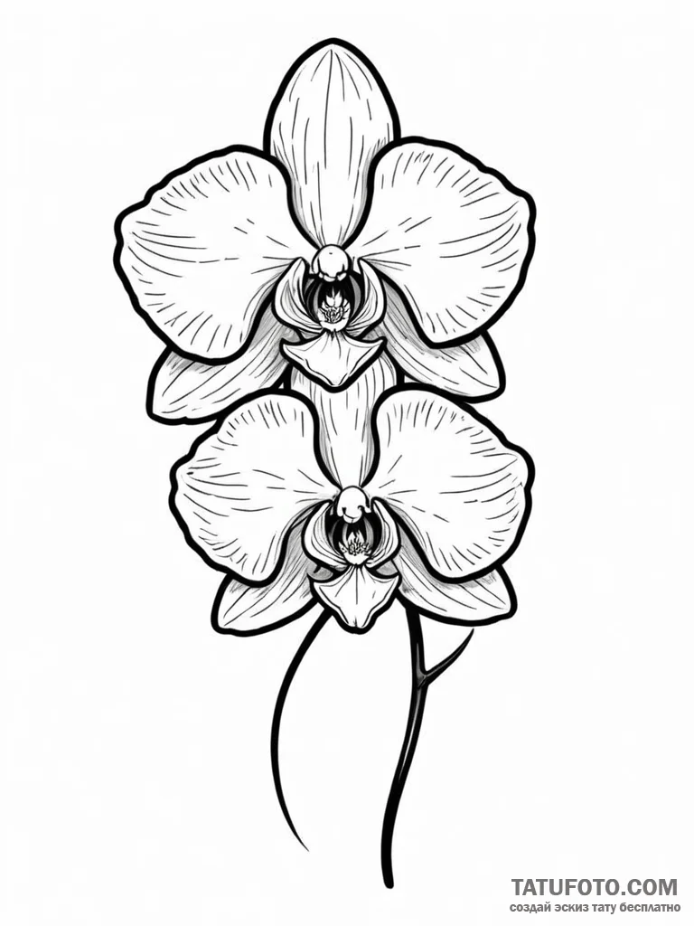 Orchid - эскиз тату (№1752582498_0, 15.07.2025 12:28) — Tatufoto.com