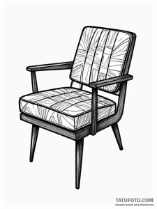 Mid-century modern chair, symbolizing classic... - эскиз тату (№1752586852_0, 15.07.2025 13:40) — Tatufoto.com