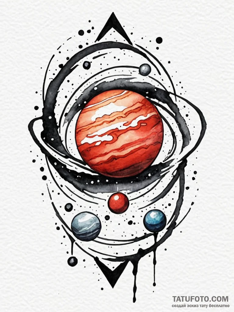 The astrological symbol for a planet (e.g., j... - эскиз тату (№1752587110_0, 15.07.2025 13:45) — Tatufoto.com