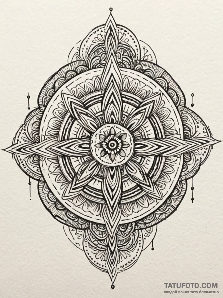 Mandala made from dissected parts of a smartp… — эскиз тату (№1752587283_0, 15.07.2025 13:48) — Tatufoto.com
