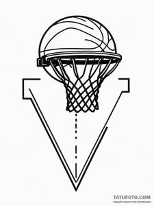 A classic basketball hoop, athletic,, tattoo... - эскиз тату (№1752587453_0, 15.07.2025 13:50) — Tatufoto.com