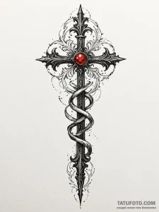 Kingр р†р вђљрівђћсћs scepter burning with li... - эскиз тату (№1752587794_0, 15.07.2025 13:56) — Tatufoto.com