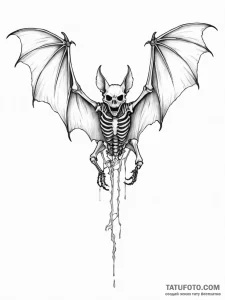 A bat skeleton - эскиз тату (№1752588050_0, 15.07.2025 14:00) — Tatufoto.com