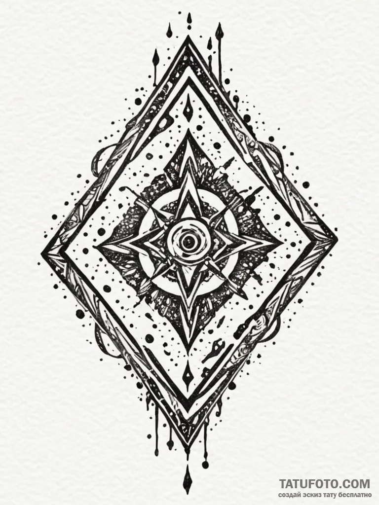 Burned paper with arcane symbols, ink illustr... - эскиз тату (№1752588388_0, 15.07.2025 14:06) — Tatufoto.com