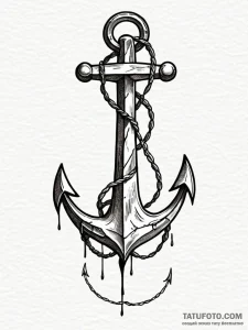 Anchor shattered with cracks, artistic tattoo... - эскиз тату (№1752588644_0, 15.07.2025 14:10) — Tatufoto.com