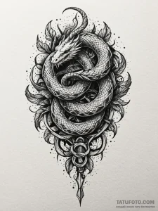 Dark mist serpent entwining blade, artistic t... - эскиз тату (№1752589156_0, 15.07.2025 14:19) — Tatufoto.com