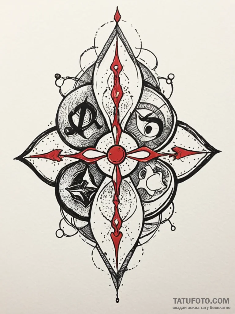 The alchemical symbols for the four elements,... - эскиз тату (№1752590351_0, 15.07.2025 14:39) — Tatufoto.com
