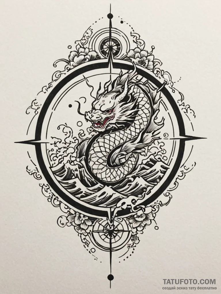 A compass rose (is there as wind rose, but ca... - эскиз тату (№1752590436_0, 15.07.2025 14:40) — Tatufoto.com