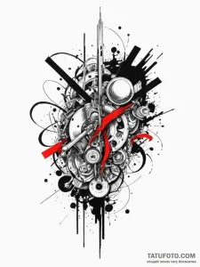 Icon, artistic tattoo sketch, dynamic composi... - эскиз тату (№1752590522_0, 15.07.2025 14:42) — Tatufoto.com