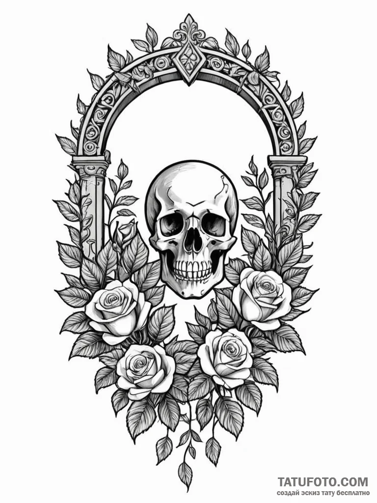 An archway leading into a hidden, lush secret… — эскиз тату (№1752590864_0, 15.07.2025 14:47) — Tatufoto.com