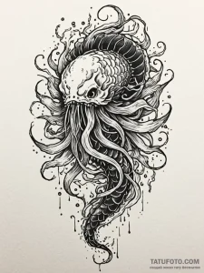 Gorgon jellyfish, tattoo flash sheet design,... - эскиз тату (№1752590950_0, 15.07.2025 14:49) — Tatufoto.com