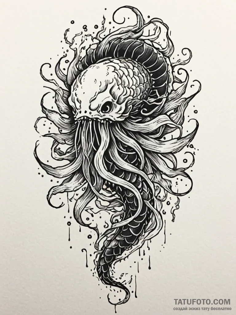 Gorgon jellyfish, tattoo flash sheet design,… — эскиз тату (№1752590950_0, 15.07.2025 14:49) — Tatufoto.com
