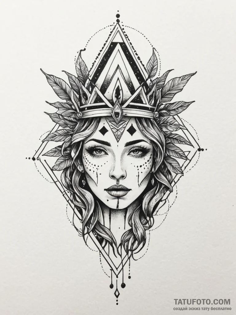 Jungle relic crowned with roots, tattoo line... - эскиз тату (№1752591121_0, 15.07.2025 14:52) — Tatufoto.com