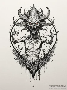 A demogorgon from stranger things, tattoo dra... - эскиз тату (№1752591632_0, 15.07.2025 15:00) — Tatufoto.com