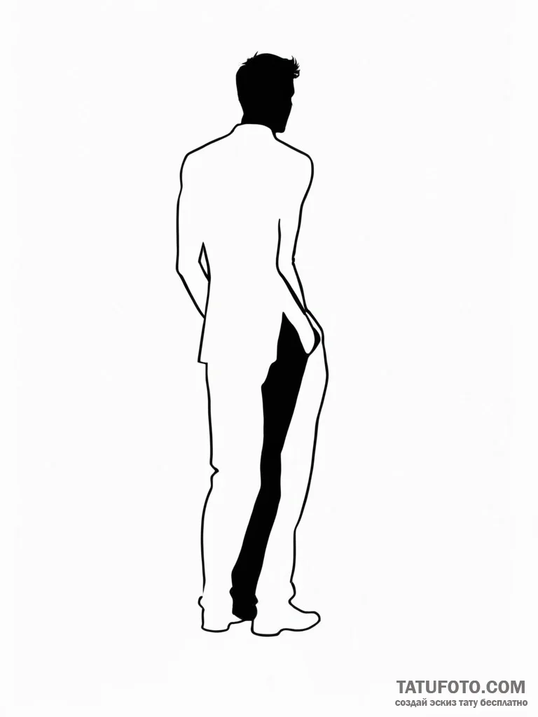Man (silhouette/figure) - эскиз тату (№1752591717_0, 15.07.2025 15:01) — Tatufoto.com