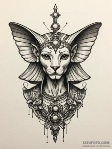 Sphinx, concept art for tattoo, new school ta... - эскиз тату (№1752591888_0, 15.07.2025 15:04) — Tatufoto.com