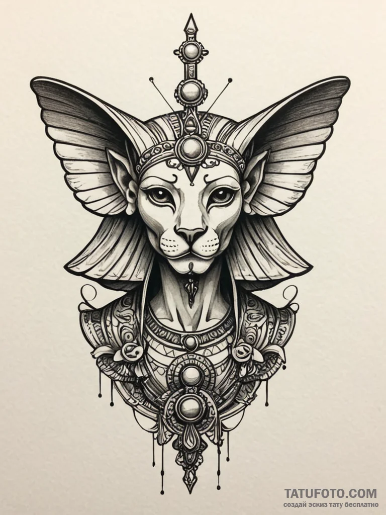 Sphinx, concept art for tattoo, new school ta... - эскиз тату (№1752591888_0, 15.07.2025 15:04) — Tatufoto.com