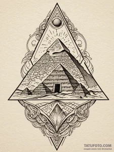 Pyramid of giza with a storm of cosmic energy... - эскиз тату (№1752593254_0, 15.07.2025 15:27) — Tatufoto.com