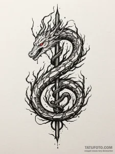 Meteor serpent crowned with roots, concept ar... - эскиз тату (№1752593533_0, 15.07.2025 15:32) — Tatufoto.com