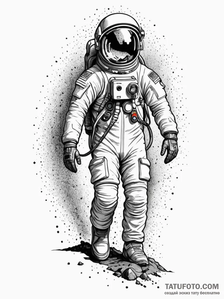 Astronaut's bootprint on mars dust, filling w... - эскиз тату (№1752595776_0, 15.07.2025 16:09) — Tatufoto.com