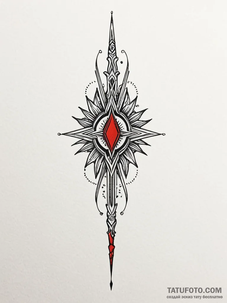 Ashen spear piercing void, tattoo flash sheet... - эскиз тату (№1752595950_0, 15.07.2025 16:12) — Tatufoto.com