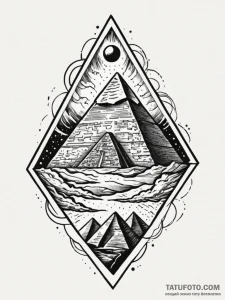 Pyramid of giza with a storm of cosmic energy... - эскиз тату (№1752596538_0, 15.07.2025 16:22) — Tatufoto.com