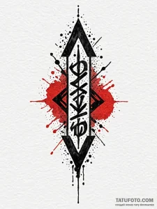 Pillar runes echoing in mist, artistic tattoo... - эскиз тату (№1752596787_0, 15.07.2025 16:26) — Tatufoto.com