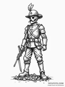 A detailed broken toy soldier, discarded,, ta... - эскиз тату (№1752596886_0, 15.07.2025 16:28) — Tatufoto.com