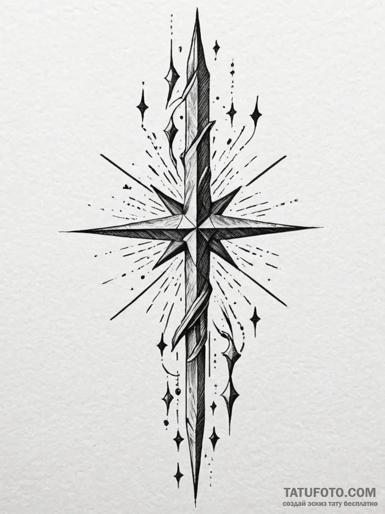 Astral blade cutting stars, concept art for t... - эскиз тату (№1752598413_0, 15.07.2025 16:53) — Tatufoto.com