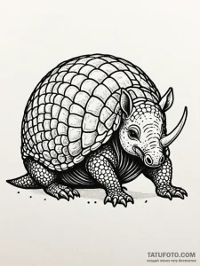 Tattoo sketch, an armadillo curled up, but it... - эскиз тату (№1752609938_0, 15.07.2025 20:05) — Tatufoto.com