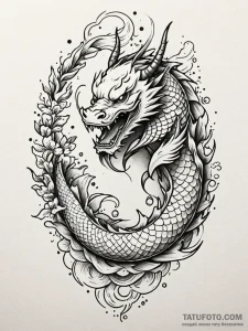 Oak cloak wrapped in thorns, tattoo flash she... - эскиз тату (№1752610204_0, 15.07.2025 20:10) — Tatufoto.com