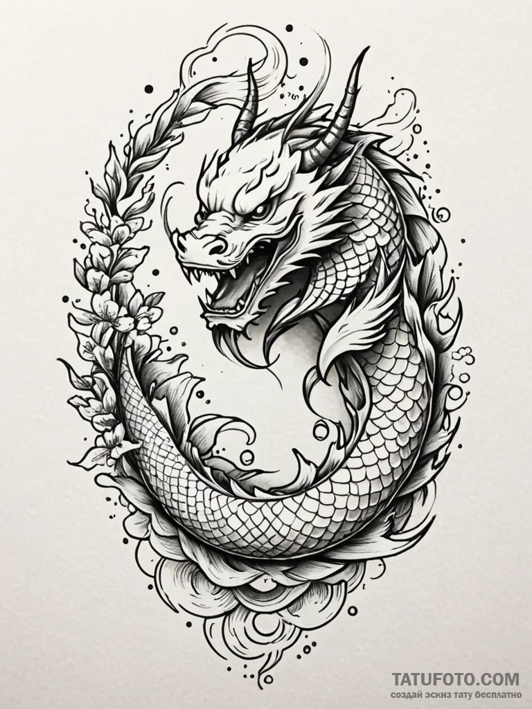 Oak cloak wrapped in thorns, tattoo flash she... - эскиз тату (№1752610204_0, 15.07.2025 20:10) — Tatufoto.com