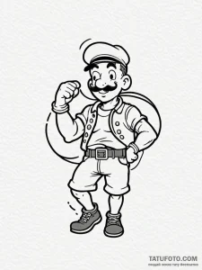 Popeye the sailor, tattoo drawing outline, mi... - эскиз тату (№1752610455_0, 15.07.2025 20:14) — Tatufoto.com