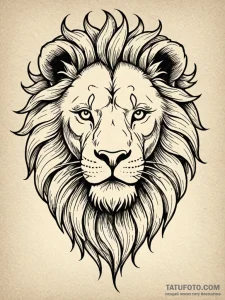 Apocalyptic lion with metal jaw, tattoo line... - эскиз тату (№1752610712_0, 15.07.2025 20:18) — Tatufoto.com