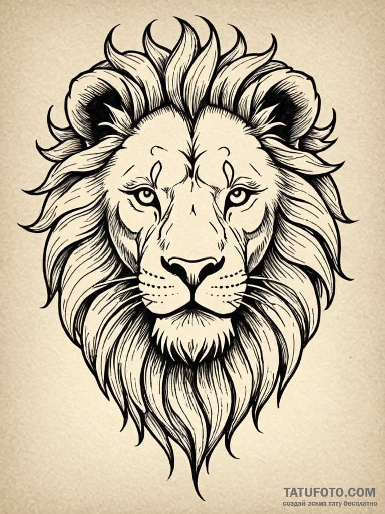 Apocalyptic lion with metal jaw, tattoo line... - эскиз тату (№1752610712_0, 15.07.2025 20:18) — Tatufoto.com